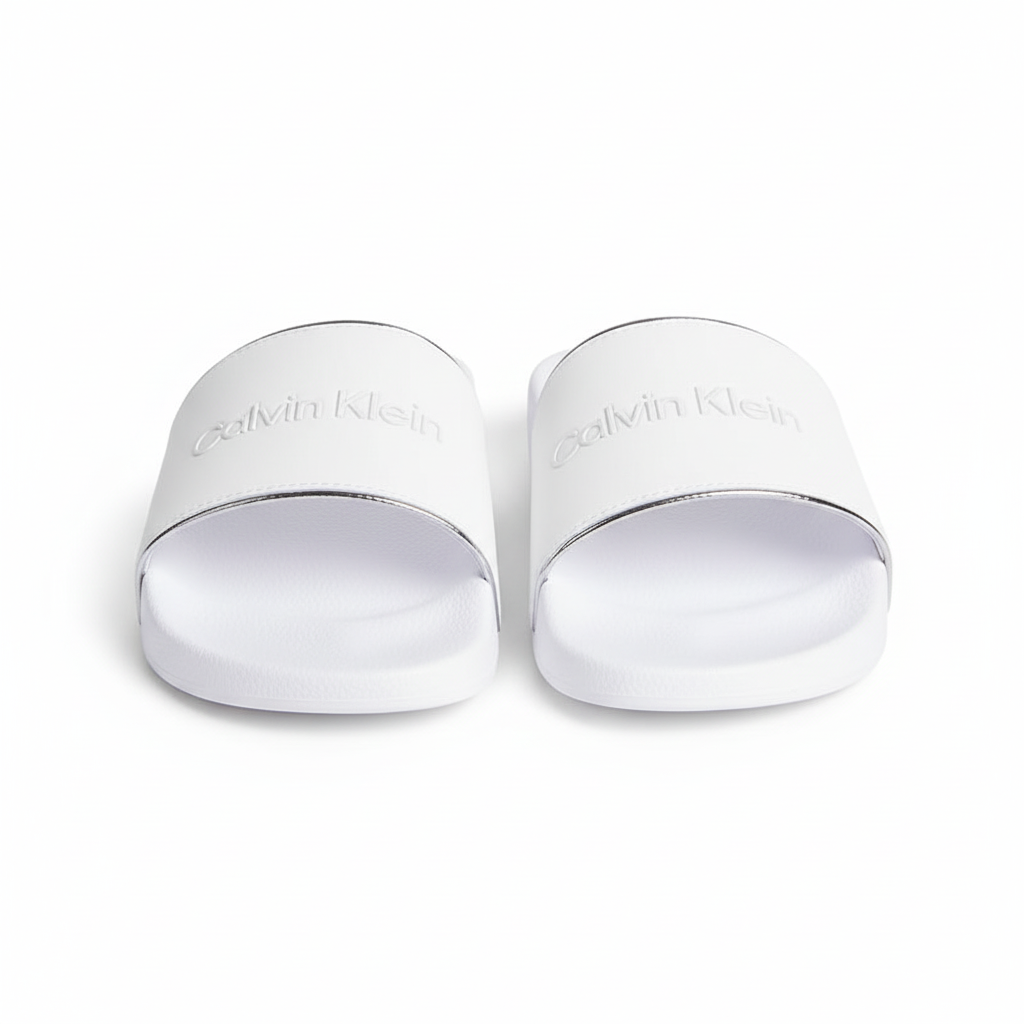 Calvin Klein бели чехли - фронтална снимка